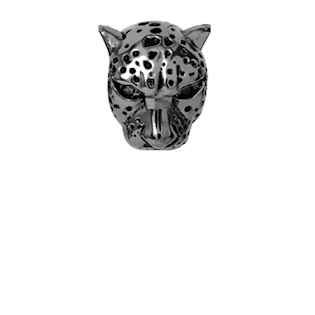 Christina Collect Leopard rings i sort sølv